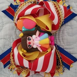 Circus 🎪/ clown theme hair bow
